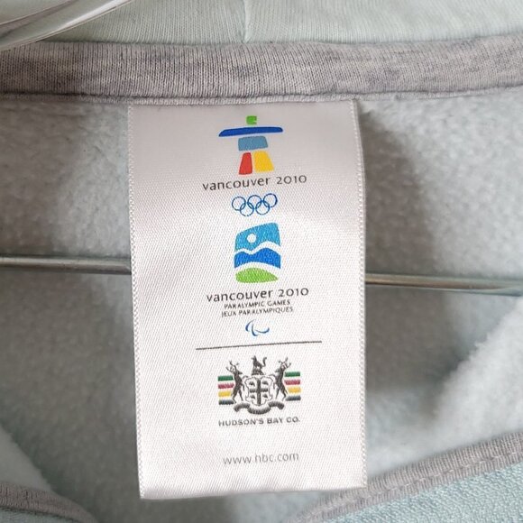 HBC Hudson's Bay Vancouver 2010 Olympics Ice Blue and Grey Hoodie Women's XS - Picture 7 of 13